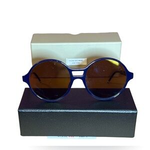 Authentic Thom Browne 58MM Round Sunglasses – Navy – NIB